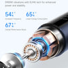 Close-up view of a dental ultrasonic device with a rotating tip, demonstrating its power boost features.