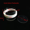 Acrylic bottom floating box with suction cups and a circular disc for fish breeding isolation