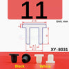 Black and white silicone rubber hole plugs shown next to a diagram of size 11mm