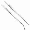 A set of stainless steel aquarium plant tweezers with pointed tips.