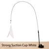 A long, thin suction cup wand with a white feather attached.