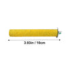 A cylindrical, golden-yellow natural wooden perch stand for parrots and birds, measuring 3.93 inches or 10cm long.