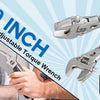 A hand is using a 10 inch adjustable torque wrench on a surgical instrument.