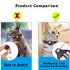 Comparison showing a cat collar with an AirTag holder and breakaway buckle versus others, highlighting easy detachment.