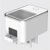 Râtelier automatique WiFi blanc pour poissons d'aquarium, vue de dessus.