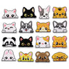 A collection of embroidered cat iron-on patches featuring various breeds and colors like black, white, orange, and gray.