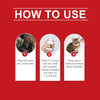 Instructional graphic showing steps for using a pet ear cleaning solution on an animal.
