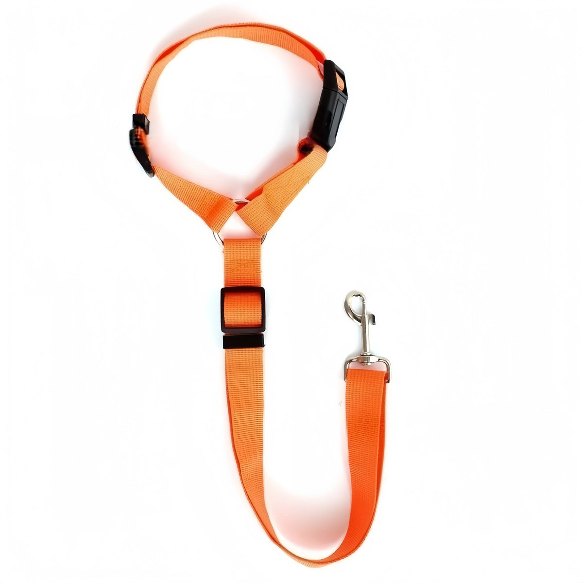 Orange adjustable two-in-one dog harness and leash