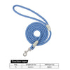 Blue reflective nylon traction rope dog leash with a quick-release clip