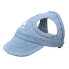 Light blue adjustable pet baseball cap with a mesh back for summer outdoor activities