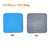 Two silicone mats for dogs, one blue and one gray, used for bathing and slow food training.
