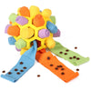 Buntes Fleece-Snuffle-Spielzeug für Hunde mit verschiedentextureden Stoffteilen.