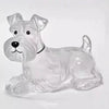 Klares Glasfigur eines Hundekopfes und der Brust, der wie ein Welpe aussieht, als Gedenk-Anhänger.