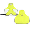 A bright yellow waterproof pet raincoat for dogs, shown in two forms: a full coat and a separate vest.