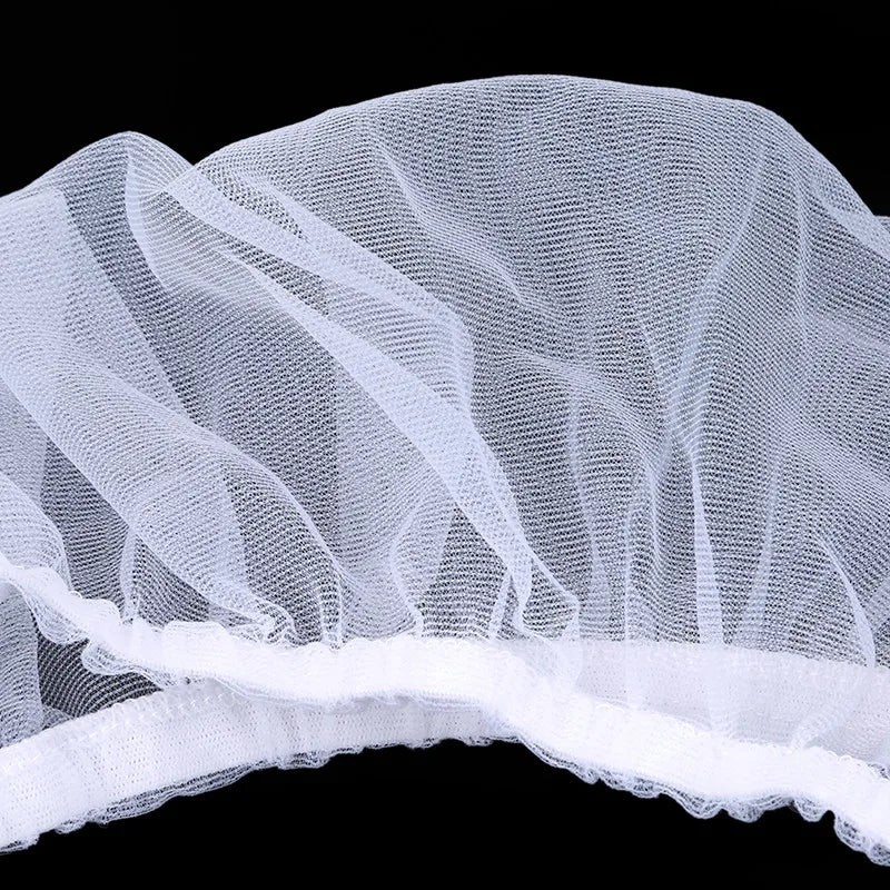 White breathable nylon mesh seed guard for bird cages