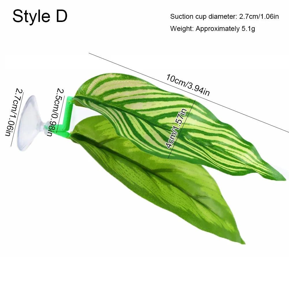 Feuilles de lotus vertes simulées utilisées comme ventouse pour poissons betta