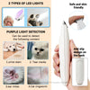 Cortador de pelo para mascotas blanco con luz LED para detectar manchas de orina, marcas de lágrimas, ácaros y sarna.