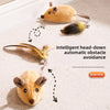 An intelligent head-down automatic obstacle avoidance pet toy resembling a golden mouse.