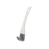 Brosse de nettoyage pour cage d'animal en acier inoxydable, 2-en-1, avec manche flexible et tête à poils.