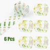 Six rolls of self-adhesive dog paw protector bandages featuring a green and yellow avocado pattern.
