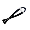Black adjustable pet door stopper with a perforated opening for cats and dogs