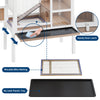 A two-story wooden guinea pig cage featuring a stand, ramp, handy door latch, movable wire netting, and a no-leak plastic tra
