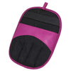 A pair of pink and black electrostatic pet hair removal gloves with a flexible design.