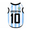 Argentina national football team jersey vest with light blue and white vertical stripes and the number 10