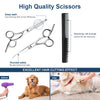 A dog is being groomed with a brush after using a high quality scissor tool.