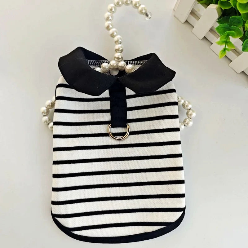 Striped Pet Dress for Small Dogs