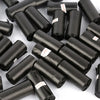 Rolls of black biodegradable dog poop bags with an easy-tear design