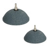 A grey silicone air stone disc with a metal fitting for aquarium oxygenation.