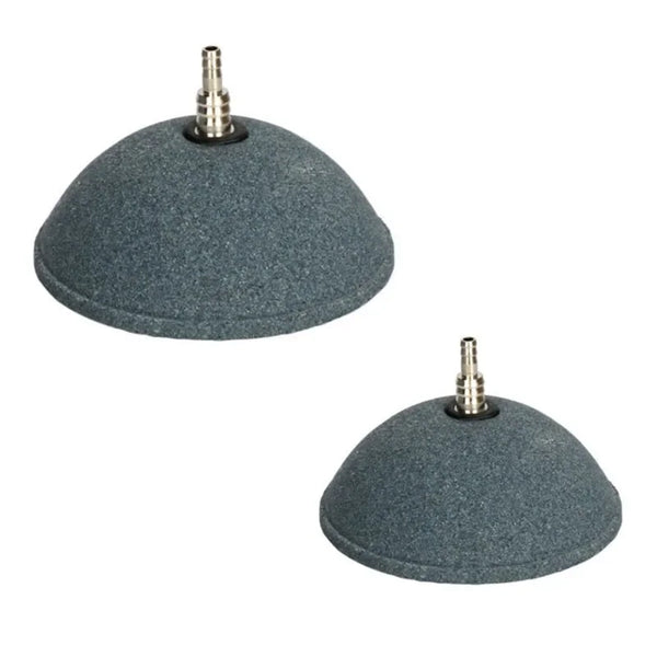 A grey silicone air stone disc with a metal fitting for aquarium oxygenation.
