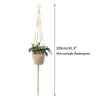 Macrame plant hanger with a woven pot and hanging macrame cord for indoor or outdoor decor