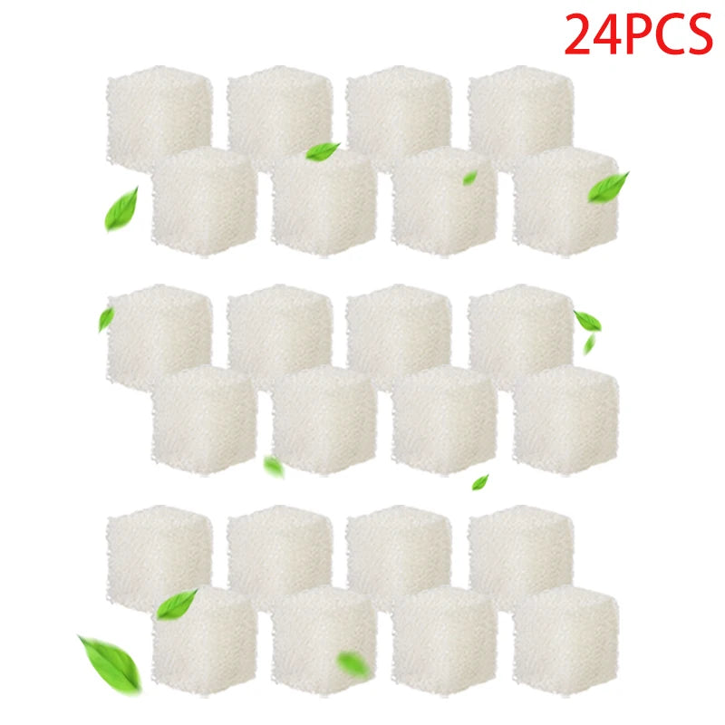 24 pieces of white activated carbon replacement filters for cat water fountains