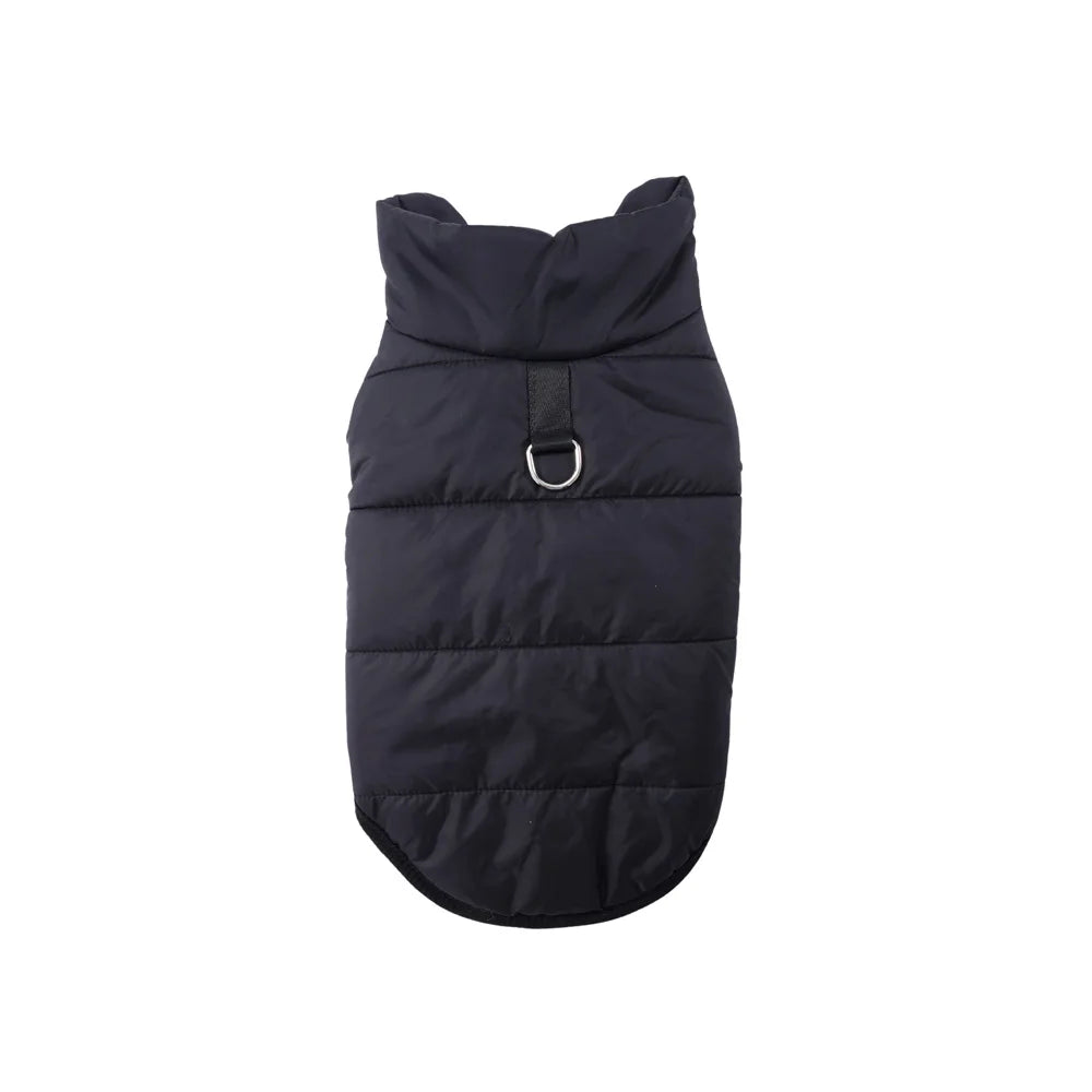 Veste en polaire imperméable, matelassée noire, pour chiens et chats