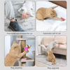 A set of feather cat teaser wands and toys shown in various uses for playing with cats.