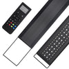Schwarze programmierbare Vollspektrum-Aquarien-LED-Lampe mit Fernbedienung und langer Leiste.