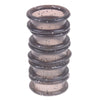 A set of silica gel hair scissors, stacked vertically and showing a dark brown color.