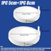 Two white silicone discs for aquarium air stone diffuser, measuring 5cm and 8cm.