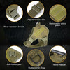 A tactical dog harness featuring a wear-resistant buckle, removable velcro patch, anti-friction pad, and nylon handle.