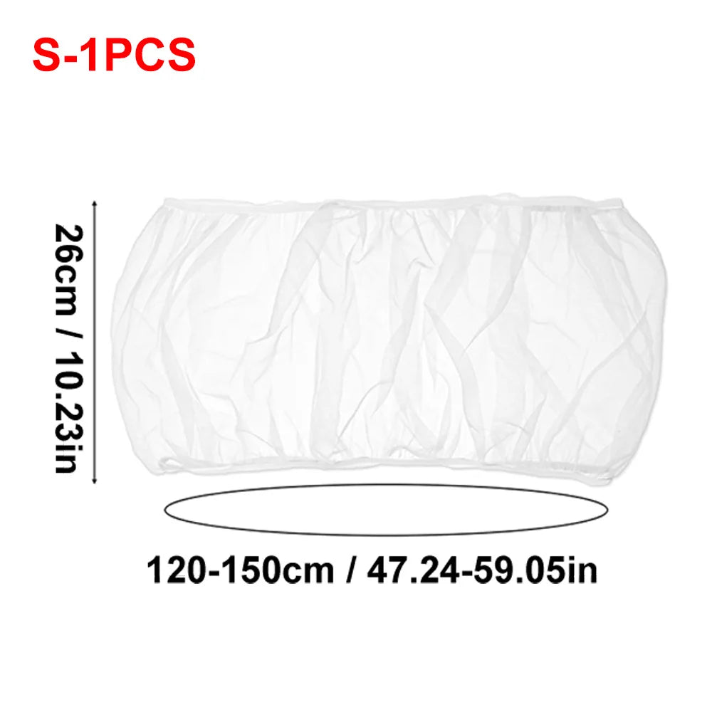 Clear stretchy bird cage seed guard net measuring 26cm wide and 120-150cm long