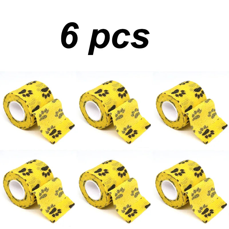 Six packs of yellow pet puppies anti-dirt leggings for walking dogs