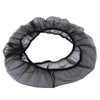 Black nylon mesh skirt designed as a debris guard for bird cage seed catchers