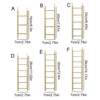 A set of wooden bird ladders with hooks for climbing and perching shown in various configurations.