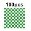 A sheet of green and white checkerboard oil-proof sandwich wrapping paper, labeled as 100 pieces.