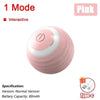 A pink, smooth ball-shaped device with a white top, labeled as an interactive mode for a cat toy.