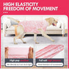 A light pink dog suit with a high pop neckline and full suit high bounce for recovery.