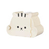A beige cartoon hamster hideout house with a viewing window.