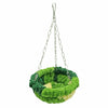 Bird hanging hammock for an aviary made of green moss and yellow material